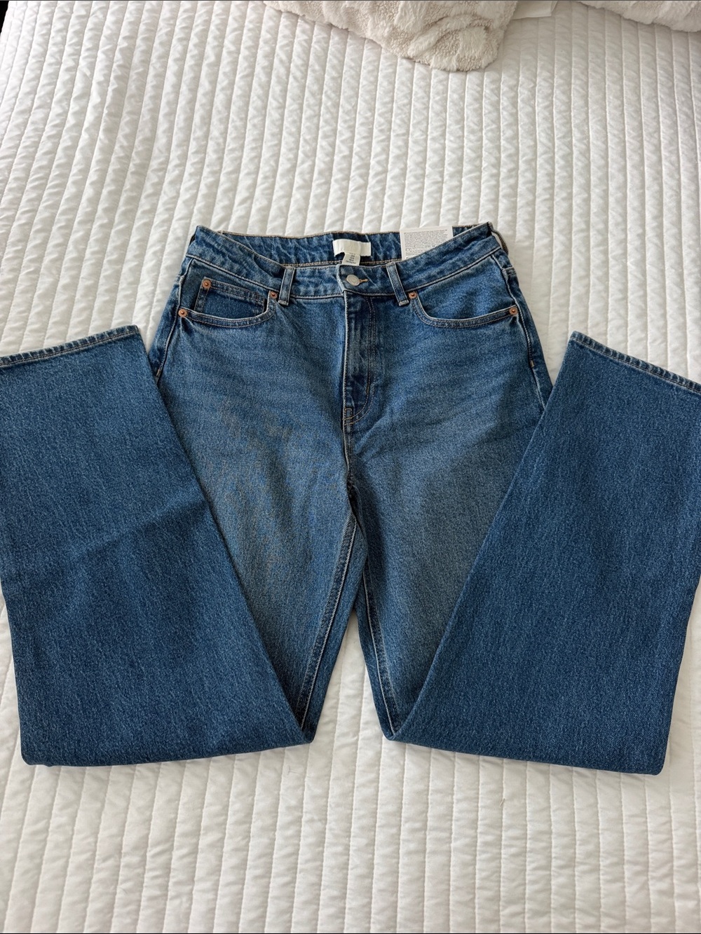 H&M Straight Leg Jeans in Classic Blue Denim